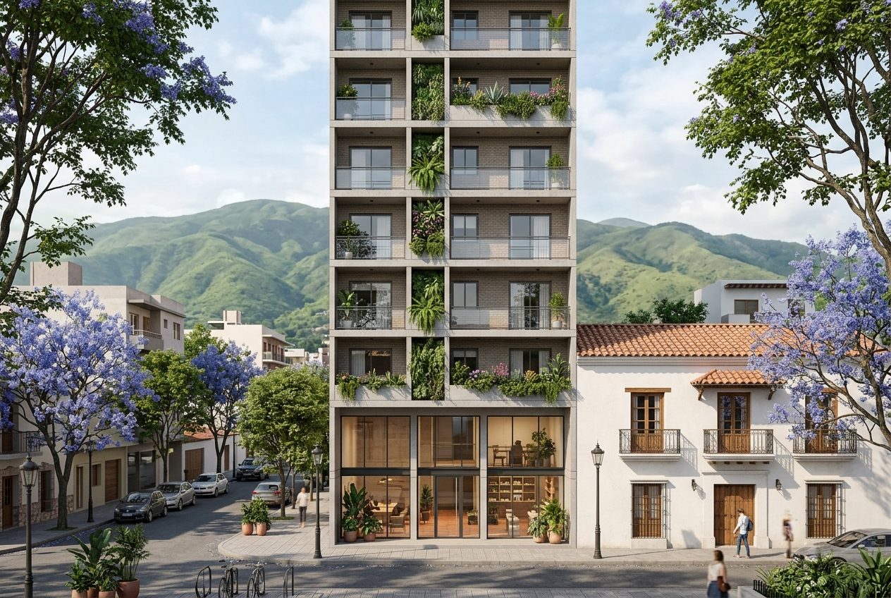 Edificio Tarco, torre de once pisos con jardines verticales en el centro de Salta